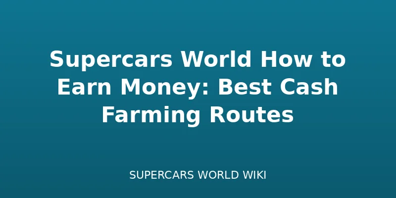 Supercars World: Cómo Ganar Dinero - Mejores Rutas de Farmeo de Efectivo - guide guide